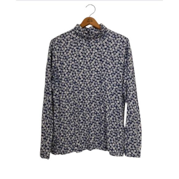 SNOWFLAKE Pattern Turtleneck Shirt - Land's End - Women's Large - Picture 1 of 6